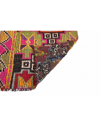 Mini Embroidered Vintage Kilim Fragment - 2`0″ x 2`0″