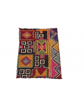 Embroidered Mini Vintage Kilim Fragment - 1`5″ x 2`1″