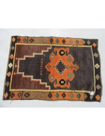 Vintage Decorative Kars Wool Rug - 2`7″ x 3`8″