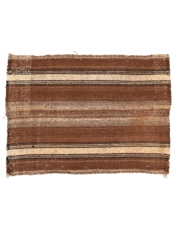 Brown Vintage Mini Kilim Rug - 2`4″ x 2`11″