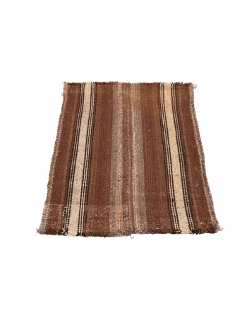 Brown Vintage Mini Kilim Rug - 2`4″ x 2`11″