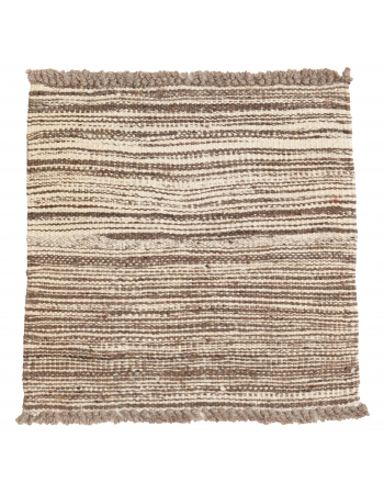 Natural Mini Wool Kilim Rug - 1`9″ x 1`9″