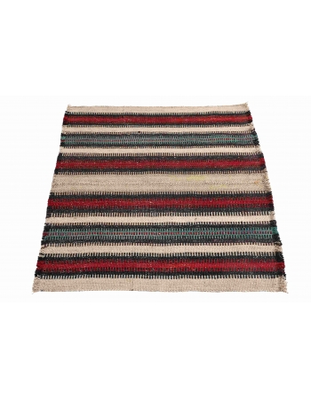 Vintage Striped Mini Kilim Rug - 2`6″ x 2`10″