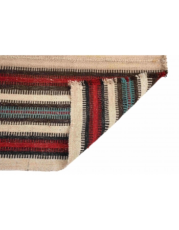 Vintage Striped Mini Kilim Rug - 2`6″ x 2`10″