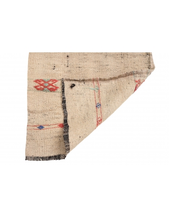 Vintage Embroidered Mini Kilim Rug - 1`10″ x 3`6″