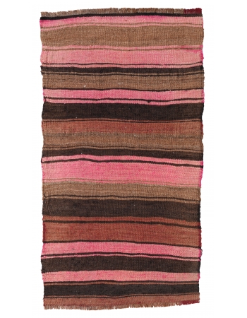 Vintage Striped Mini Kilim Rug - 1`8″ x 3`3″