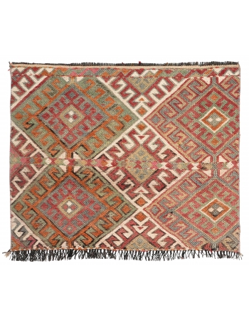 Mini Embroidered Vintage Kilim Rug - 2`0″ x 2`5″