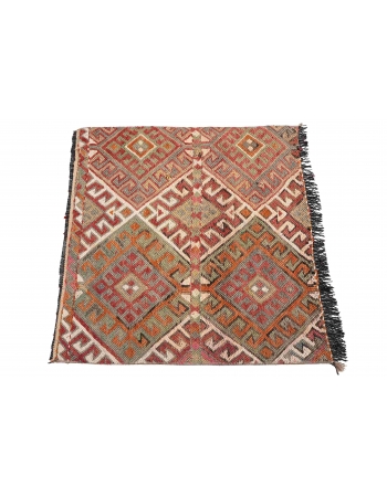 Mini Embroidered Vintage Kilim Rug - 2`0″ x 2`5″