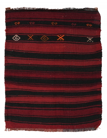 Red & Black Mini Vintage Kilim - 2`0″ x 2`4″