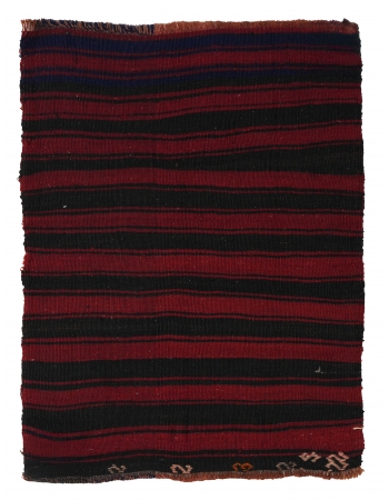 Striped Red & Black Mini Kilim Rug - 1`11″ x 2`6″