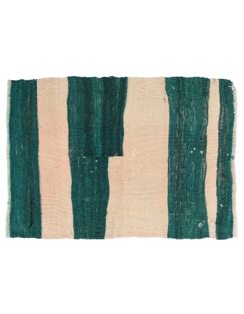 Green & White Mini Kilim Rug - 1`11″ x 2`9″