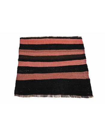 Pink & Brown Vintage Mini Kilim Rug - 2`0″ x 2`1″