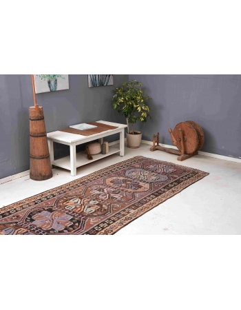 Vintage Decorative Turkish Kars Kilim Rug - 4`9″ x 13`9″