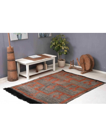 Vintage Decorative Turkish Tulu Rug - 5`0″ x 6`7″