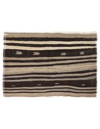 Striped Vintage Kilim Rug - 4`0″ x 5`11″