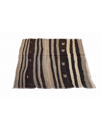 Striped Vintage Kilim Rug - 4`0″ x 5`11″