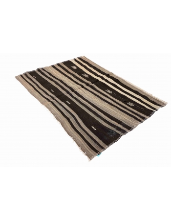 Striped Vintage Kilim Rug - 4`0″ x 5`11″