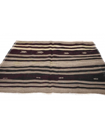 Striped Vintage Kilim Rug - 4`0″ x 5`11″
