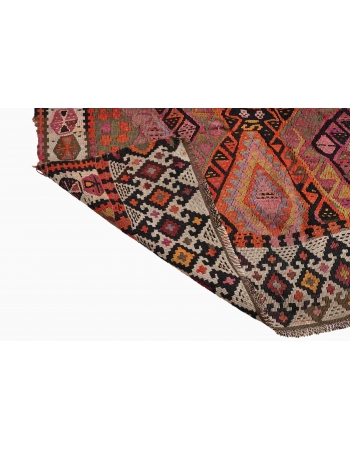 Decorative Vintage Turkish Kars Kilim Rug - 4`9″ x 9`4″