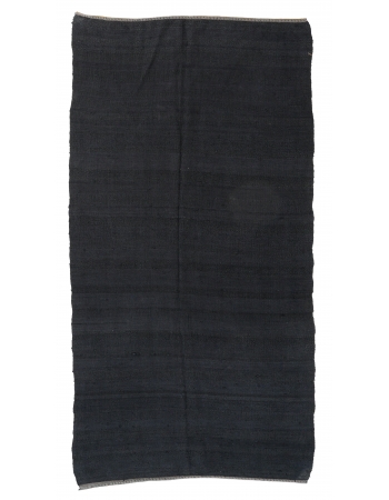 Dark Gray Vintage Hemp Kilim Rug - 4`4″ x 8`9″