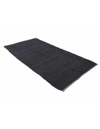 Dark Gray Vintage Hemp Kilim Rug - 4`4″ x 8`9″
