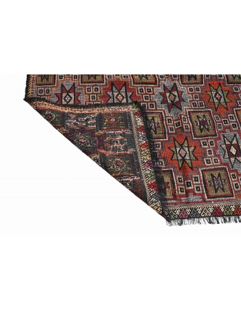 Embroidered Vintage Kilim Rug - 5`7″ x 10`6″