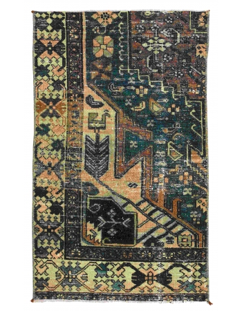 Antique Mini Decorative Rug Fragment - 1`10″ x 3`2″