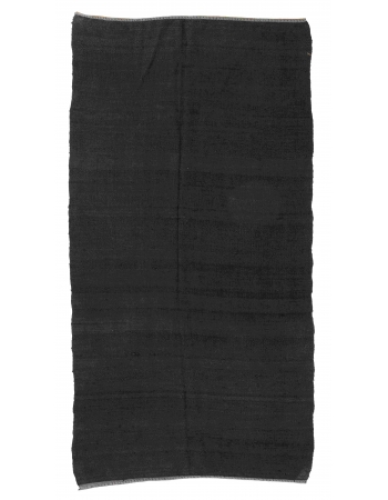 Dark Gray Vintage Hemp Kilim Rug - 4`4″ x 8`9″