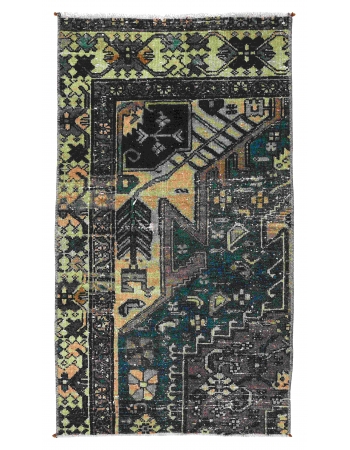 Decorative Antique Mini Rug Fragment - 1`10″ x 3`2″
