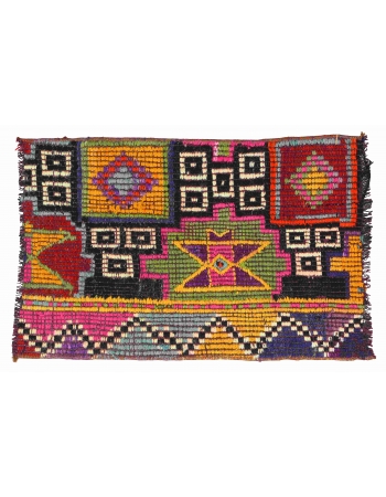 Embroidered Mini Vintage Kilim Fragment - 1`5″ x 2`1″