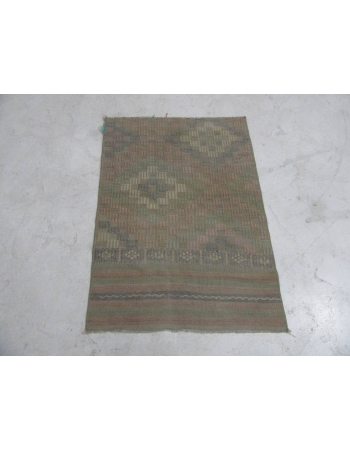 Faded Vintage Mini Embroidered Kilim - 2`2″ x 3`0″