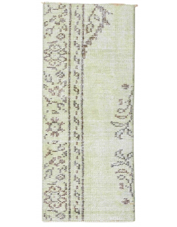 Light Green Vintage Rug Fragment - 1`2″ x 2`9″
