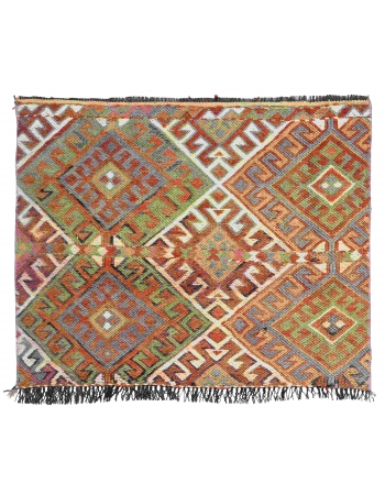 Mini Embroidered Vintage Kilim Rug - 2`0″ x 2`5″