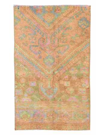 Mini Vintage Washed Out Rug Fragment - 1`8″ x 2`9″