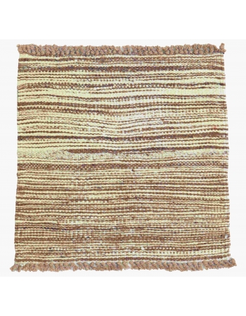 Natural Mini Wool Kilim Rug - 1`9″ x 1`9″