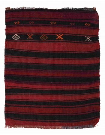 Red & Black Mini Vintage Kilim - 2`0″ x 2`4″