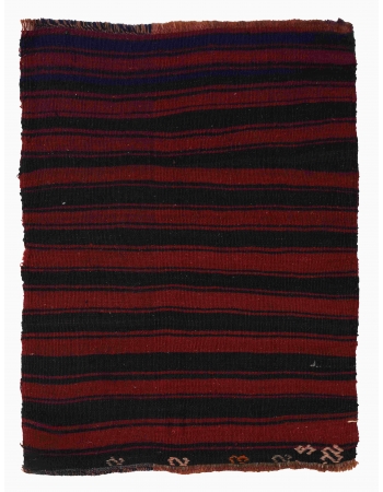 Striped Red & Black Mini Kilim Rug - 1`11″ x 2`6″
