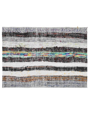 Vintage Striped Mini Rag Rug - 1`8″ x 2`8″
