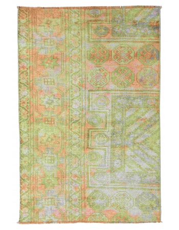 Washed Out Vintage Mini Rug Fragment - 2`5″ x 3`6″