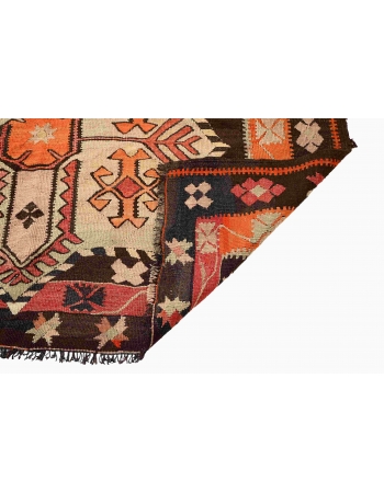 Vintage Turkish Kars Kilim Rug - 5`3″ x 8`4″