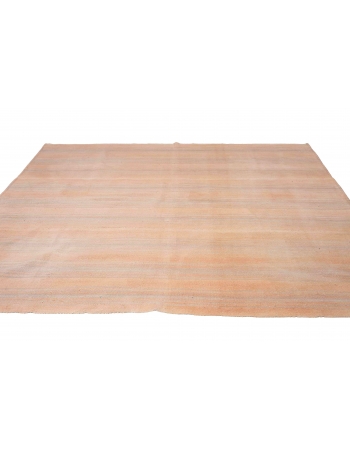 Decorative Vintage Cotton Kilim Rug - 6`9″ x 8`4″