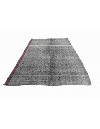 Gray Vintage Turkish Kilim Rug - 5`11″ x 8`11″