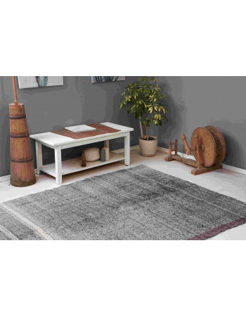 Gray Vintage Turkish Kilim Rug - 5`11″ x 8`11″
