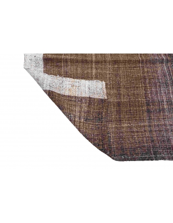 Brown & Gray Vintage Modern Kilim Rug - 6`9″ x 9`10″