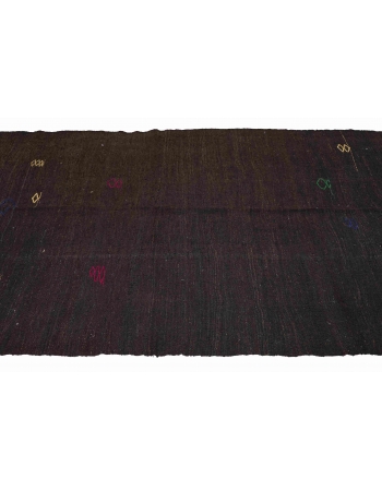 Dark Brown Vintage Kilim Rug - 5`5″ x 8`8″