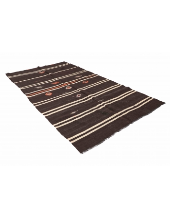 Vintage Turkish Decorative Kilim Rug - 5`6″ x 9`10″