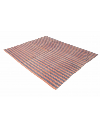 Striped Vintage Decorative Kilim Rug - 5`6″ x 6`11″