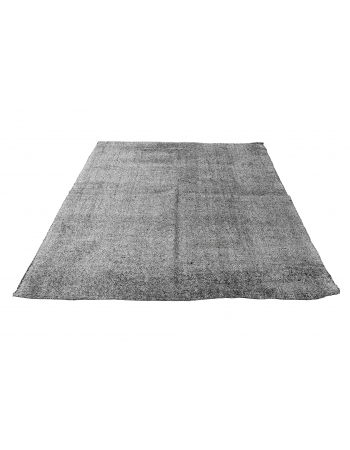 Gray Vintage Turkish Modern Kilim  - 6`7″ x 7`10″