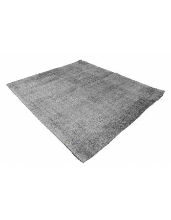 Gray Vintage Turkish Modern Kilim  - 6`7″ x 7`10″