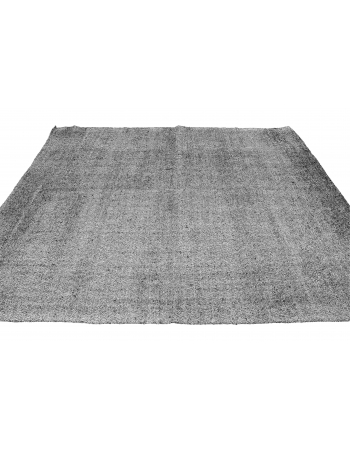 Gray Vintage Turkish Modern Kilim  - 6`7″ x 7`10″